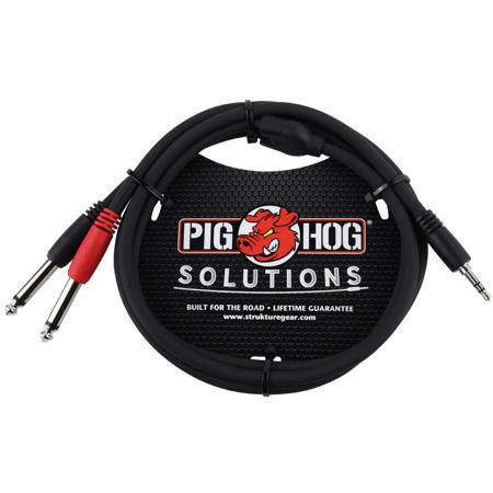 Pig Hog 3' 3.5mm Stereo to Dual 1/4" Mono (Male) Breakout Cable