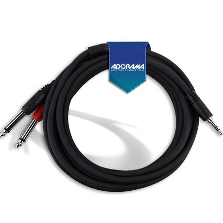 3.0m Y audio cable, with 3.5 mm stereo mini Jack to double male