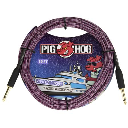 Pig Hog 'Riviera Purple' Instrument Cable, Straight to Straight, 10'