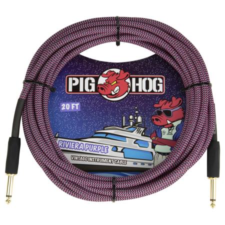 Pig Hog 'Riviera Purple' Instrument Cable, Straight to Straight, 20'