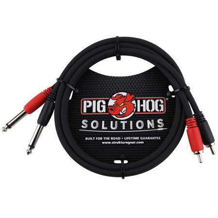Pig Hog 3' RCA Male to 1/4" Mono Male Dual Cable