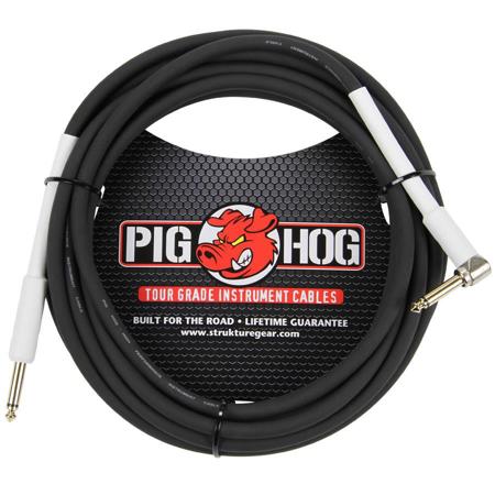 Pig Hog 10' 1/4" to 1/4" Right Angle 8mm Instrument Cable