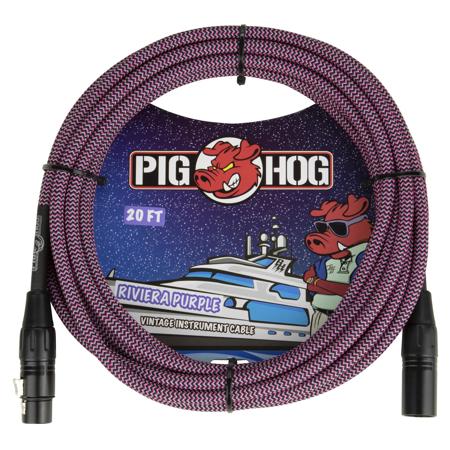 Pig Hog 'Riviera Purple' Woven Mic Cable, XLR to XLR, 20'