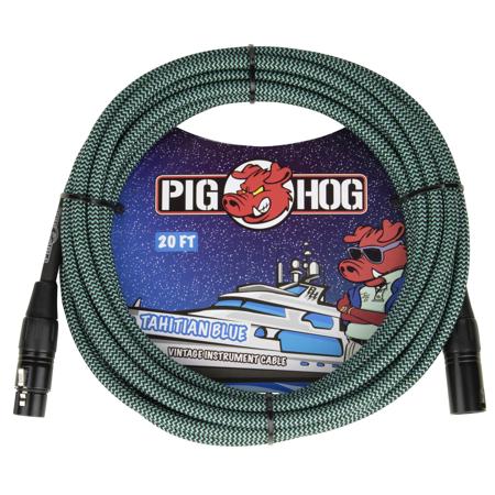 Pig Hog 'Tahitian Blue' Woven Mic Cable, XLR to XLR, 20'