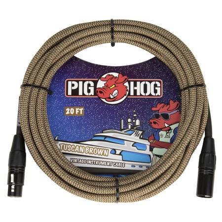 Pig Hog "Tuscan Brown" Woven Mic Cable, XLR to XLR, 20'
