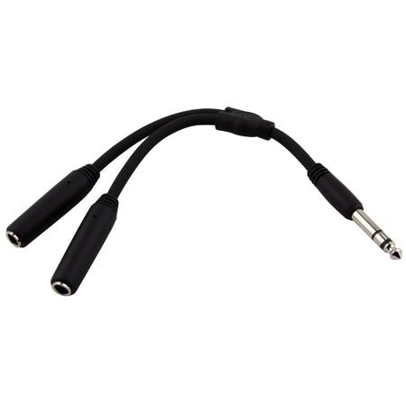 Pig Hog 6" 1/4" TRS Male to Dual TRS 1/4" Female Y Cable