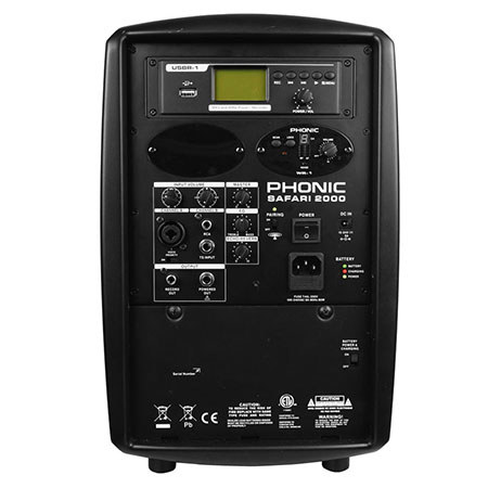 Phonic Safari 2000 Sys1 200W Peak Power Class D Amplifier PA System