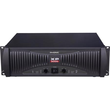 Phonic XP 2000 1920W Power Amplifier, 400/600/450/660/960W at 8/4/8/4/2Ohms  Stereo, 1200/1920W at 8/4Ohms Bridged Mode, Speakon and Binding Posts