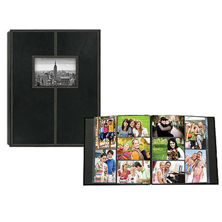 Pioneer Photo Album Sewn Album Solid Color, Holds 300 4x6" Photos, 5 Per Page, Black