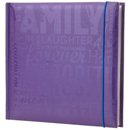 MBI Embossed Gloss Expressions Album, Holds 200-4x6" Photo 2-Up, Purple, Family