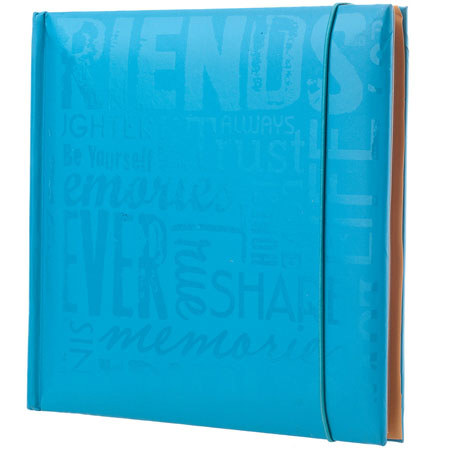 MBI Embossed Gloss Expressions Album, Holds 200-4x6" Photo 2-Up, Teal, Friends