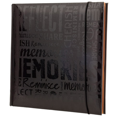 MBI Embossed Gloss Expressions Album, Holds 200-4x6" Photo 2-Up, Black, Memories