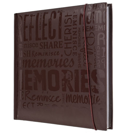 MBI Embossed Gloss Expressions Album, Holds 200-4x6" Photo 2-Up, Brown, Memories