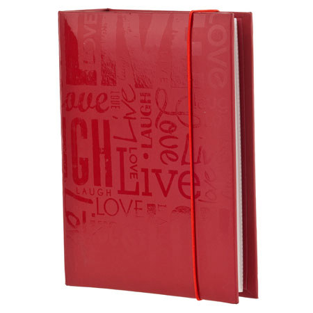 MBI Embossed Gloss Expressions Album, Holds 100-4x6" Photo, Red/Live/Laugh/Love