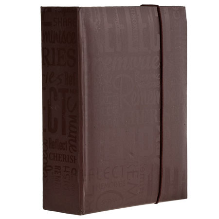 MBI Embossed Gloss Expressions Album, Holds 100-4x6" Photo 1-Up, Brown, Memories