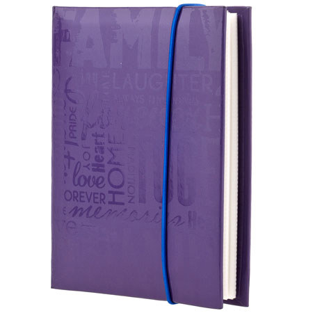 MBI Embossed Gloss Expressions Album, Holds 100-4x6" Photo 1-Up, Purple, Family
