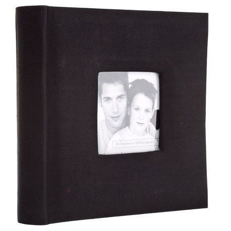 MBI Fashion Fabric BookBound Album, Holds 200-4x6" Photo 2-Up, Black