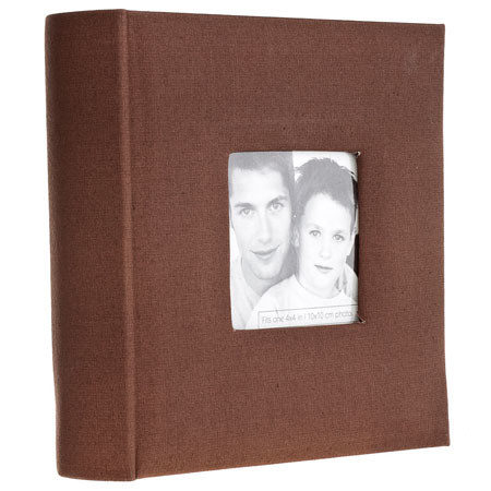 MBI Fashion Fabric BookBound Album, Holds 200-4x6" Photo 2-Up, Brown