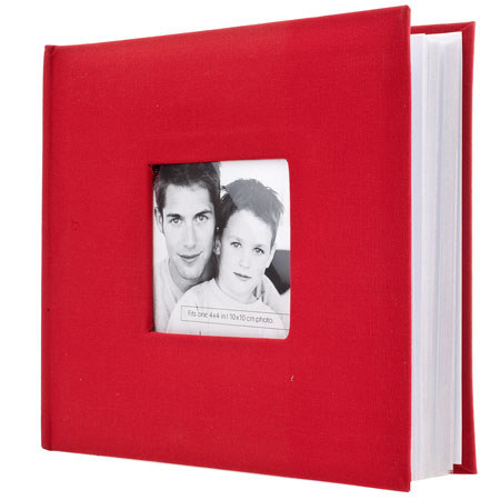 MBI Fashion Fabric BookBound Album, Holds 200-4x6" Photo 2-Up, Red
