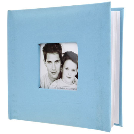 MBI Fashion Fabric BookBound Album, Holds 200-4x6" Photo 2-Up, Sky Blue