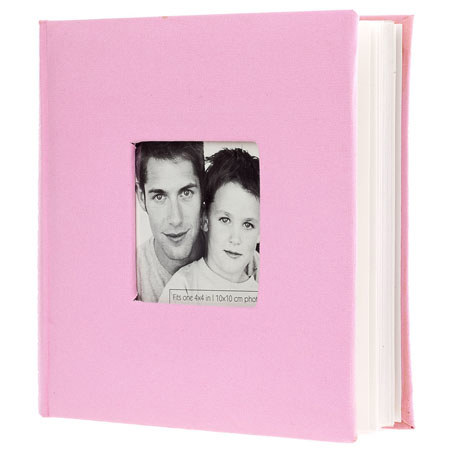 MBI Fashion Fabric BookBound Album, Holds 200-4x6" Photo 2-Up, Pink