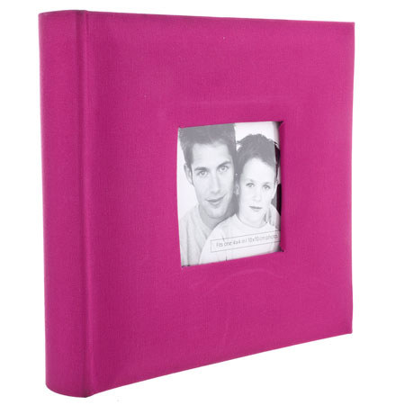 MBI Fashion Fabric BookBound Album, Holds 200-4x6" Photo 2-Up, Hot Pink