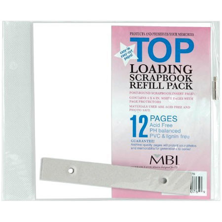 MBI Refill 6x6 Scrapbook, Post Bound 6 Topload Sheets #899076