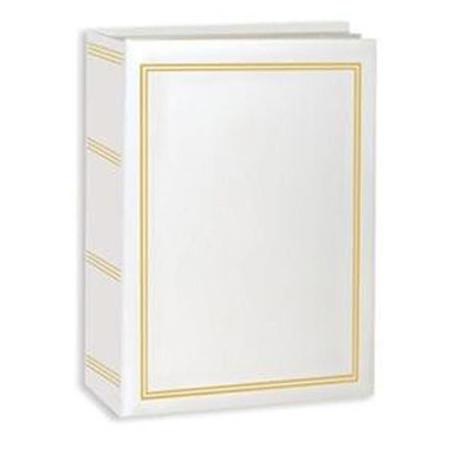 Pioneer Photo Album Mini Max Bound Photo Album with Accents, Holds 100 4x6" Photos, 1 Per Page, White