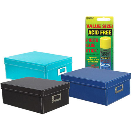 B-1 Photo / Video Storage Box - holds over 1,100 photos up to 4x7' or 10 VHS videos Solid Color Color: Assorted. (6 Boxs)