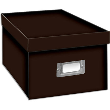 Pioneer Photo Album Photo CD & DVD Storage Box with Solid Color Exterior, Holds 21 CDs & 10 DVDs, Color: Dark Brown.