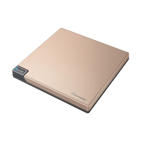 Pioneer BDR-XD08 USB 3.2 Gen1 Slim Portable Blu-Ray BD/DVD/CD Writer,Sunset Gold