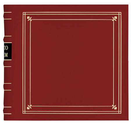 Pioneer Bonded Leather 3 Ring Photo Album, Holds 200-4x6", Red