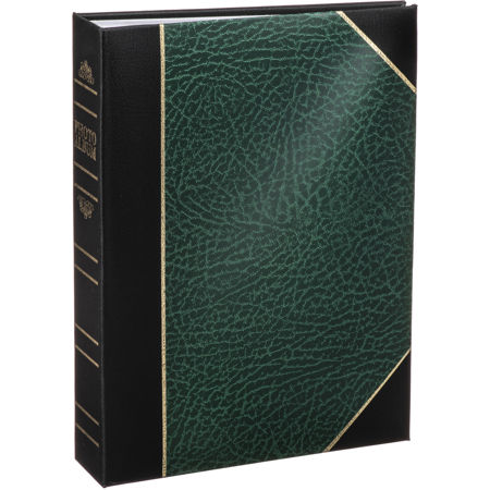 Pioneer Photo Album Ledger Le' Memo Pocket Bound Photo Album, Holds 200 4x6" Photos, 2 Per Page, Hunter Green
