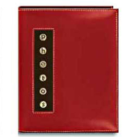 Pioneer Metal Button Sewn Brag Photo Album, Holds 36 4x6" Photos, Red