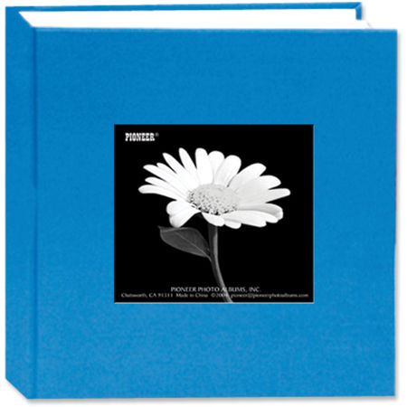 Pioneer Photo Album Bi-Directional Cloth Frame Photo Album, Holds 100 4x6" Photos, 1 Per Page, Sky Blue