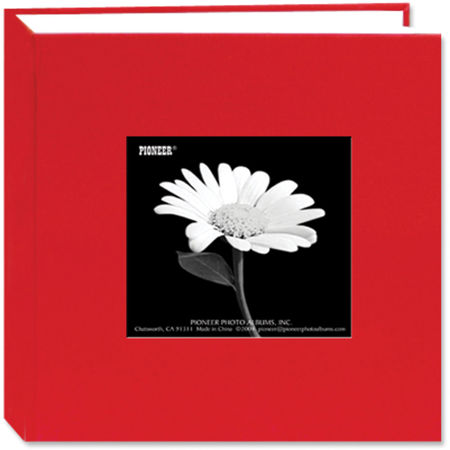 Pioneer Cloth Frame Photo Album, Holds 100 4x6" Photos, 1 Per Page, Apple Red