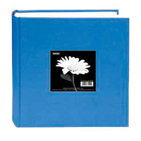 Pioneer Photo Album Bi-Directional Fabric Frame Memo Photo Album, Holds 200 4x6" Photos, 2 Per Page, Sky Blue