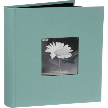 Pioneer Fabric Frame Memo Photo Album, Holds 200 4x6 Photos, Tranquil Aqua  DA200CBFN/TA