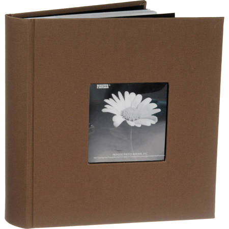 Pioneer Photo Album Bi-Directional Fabric Frame Memo Photo Album, Holds 200 4x6" Photos, 2 Per Page, Warm Mocha