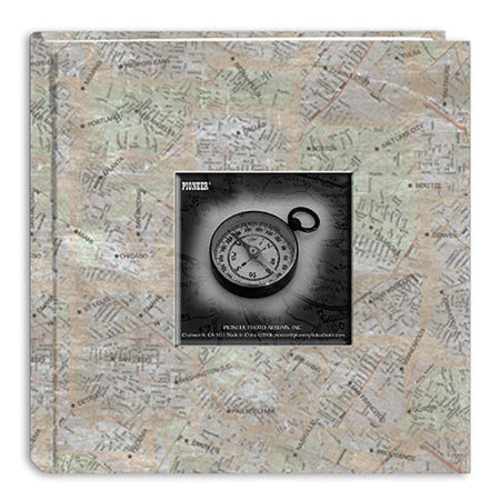 Pioneer Bookbound Frame Photo Album, Holds 200 4x6" Photos, Earth Map