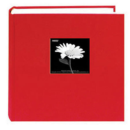 Pioneer Photo Album Bi-Directional Fabric Frame Memo Photo Album, Holds 200 5x7" Photos, 2 Per Page, Apple Red