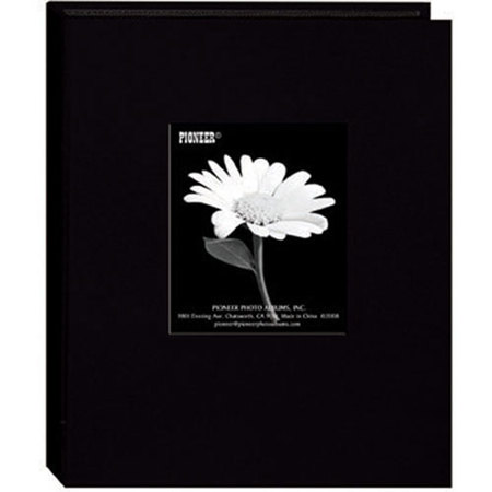 Pioneer Photo Album Bi-Directional Cloth Frame Photo Album, Holds 24 5x7" Photos, 1 Per Page, Deep Black