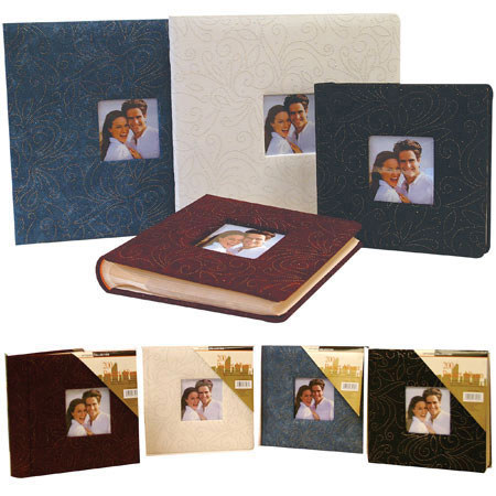 MBI Deco Dots Series Bound Tabletop Photo Album, Solid Color Covers with Gold Dot Leaf Design, Holds 200 4x6" Photos, 2 Per Page