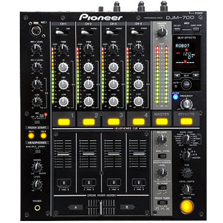 Pioneer DJM-700K Pro 4 Channel DJ Mixer, Black