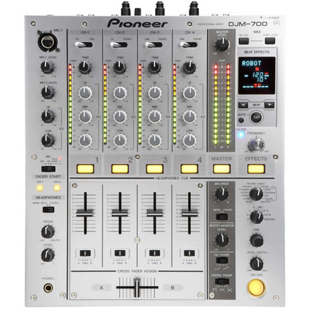Pioneer DJm-700S Pro 4 Channel DJ Mixer, Silver