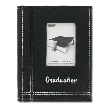 Sewn Leatherette Graduation Photo Album, Holds 36 4x6" Photos, 1 Per Page, Color: Assorted.