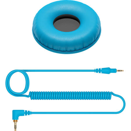 Pioneer Electronics HC-CP08 1.2m Coiled Cable & Ear Pads for HDJ-CUE1, Blue
