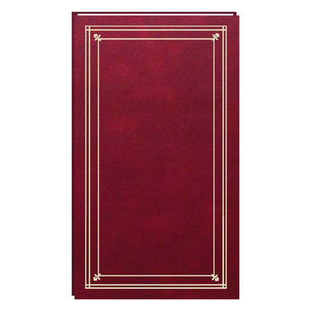 Pioneer Photo Album Slim Line Post Bound Clear Pocket Photo Album with Solid Color Covers, Holds 204 4x6" Photos, 6 Per Page, Burgundy