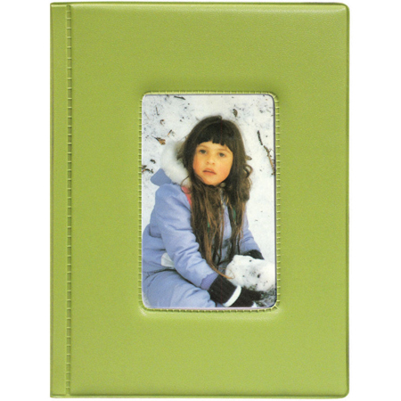 Pioneer Photo Album Brag Book Series Bound Photo Album with Built-In Picture Frame, Holds 24 4x6" Photos, 1 Per Page, Bright Green