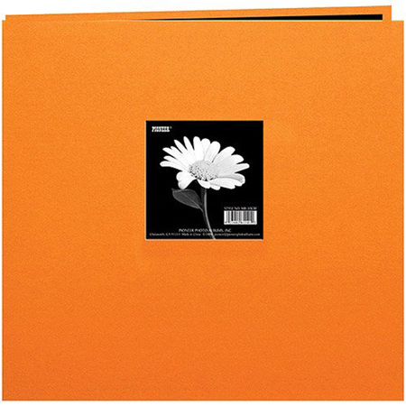 Pioneer Photo Album Memory Book, 12x12" E-Z Load Scrapbook with 10 Archival Pages & Inserts. color Tangerine Org,